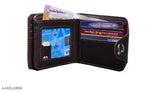 Golden-hued leather belt with textured net design & BMW wallet, premium accessory for men, Made in India