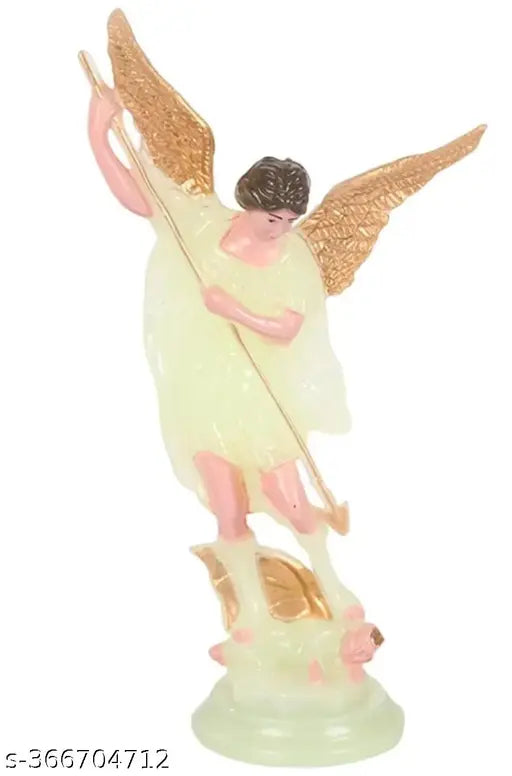 Multicolor KSB Western Angel Character Figurine, plastic god idol (8cm L x 4cm B x 13cm H), glows in the dark for home altar or gifts