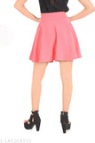 Pink solid polyester skirt for women, XS to XXL sizes available