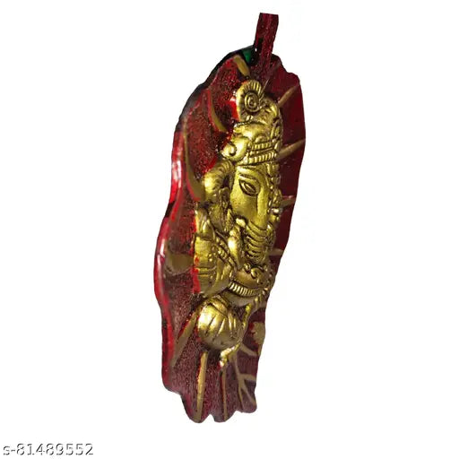 Metal Ganesh idol statue, 13.5cm x 18.5cm x 10cm, Indian artistry for home wall decor