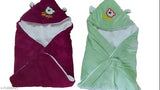 Purple cotton hooded baby blanket, soft and colorful, perfect for newborns