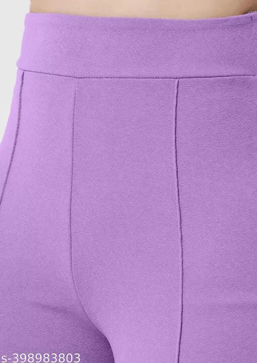 Women's purple bootcut jeans, stretchy waistband