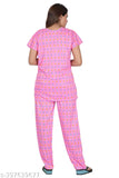 Cotton hosiery night suit set with pocket, Radhika brand - soft, printed, and comfortable women's sleepwear