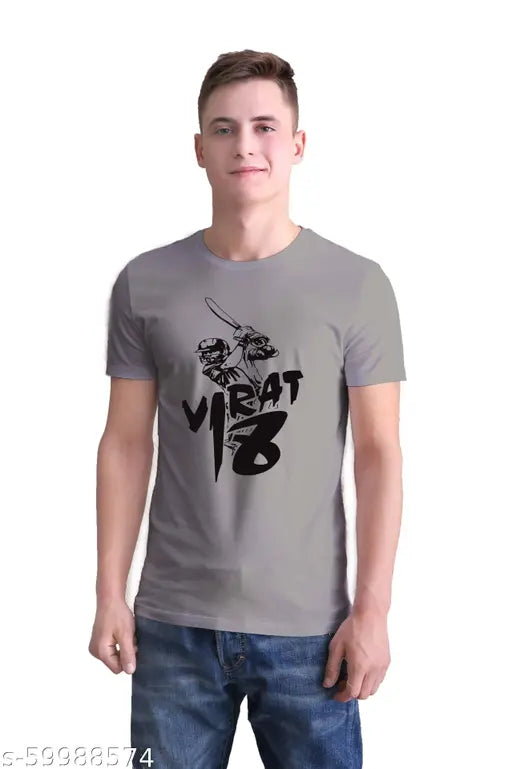 Virat Kohli graphic printed cotton blend t-shirt, men's short sleeve, trending activewear for sports & gym, unisex backprint tee in M, L, XL sizes