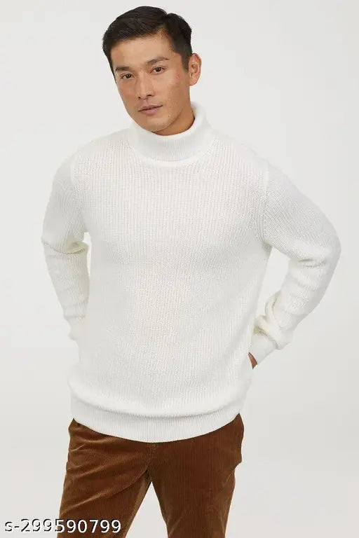 Urbane Fabulous Men high-neck cotton long sleeve solid, men's formal wear on hanger (S-XXL)
