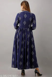 Dark blue viscose rayon Hanumantra floral print women's top with three-quarter sleeves, vibrant floral combo on display