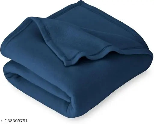 Blue single bed lightweight fleece blanket, 228 x 152 cm, by N G Products