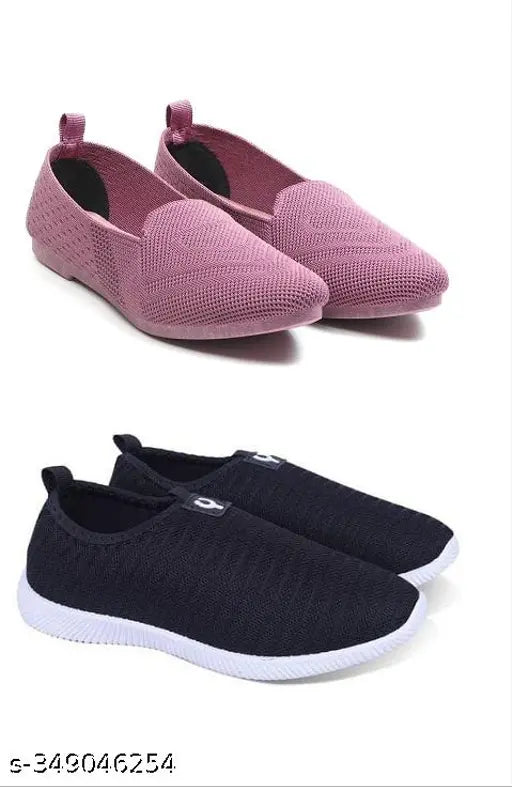 Embellished mesh loafers (Combo of 2) - High quality, comfortable, and durable diabetic/orthopedic shoes for women