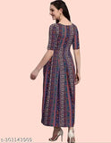 Crepe printed combo kurta with three-quarter sleeves, Indian women's fashion