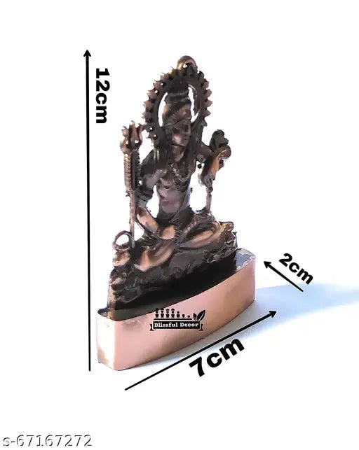 Metal gold-plated Shiv Idol, 7cm x 12cm x 2cm, contemporary handicraft for car dashboard or home decor