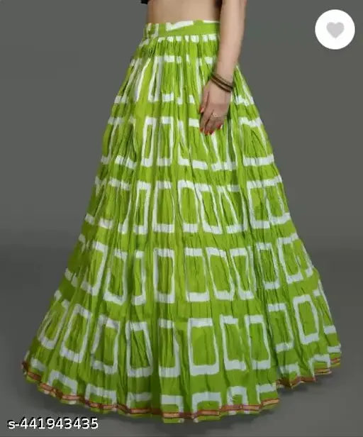 Cotton printed net full-length skirt by YOZZ, free size for women