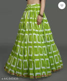 Cotton printed net full-length skirt by YOZZ, free size for women