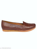 Brown plastic ballerinas by Ajanta - slip-on design, trendy and comfortable women's flats for daily wear, made in India (size: IND-4, IND-5, IND-6, IND-7)