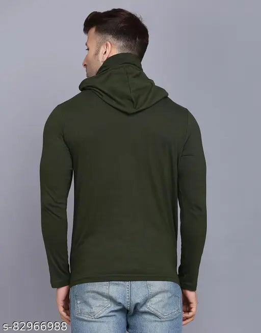 Cotton blend hoodie with mask, printed trendy design - Ministry Of Friends men's t-shirt, bio-dyed, India origin