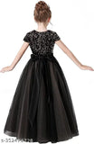 Festive Season Party Wear New Girls Velvet Embellished Long Sleeve Gown Dress - India origin, zippered, lining