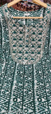 Green print pattern kameez with short sleeves