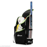 Greenblack heavy duty Cricket Kit Bag with single bat pocket for kids 12-16 years, durable polyester net bag with AD design and green zipper, perfect for indoor/outdoor use