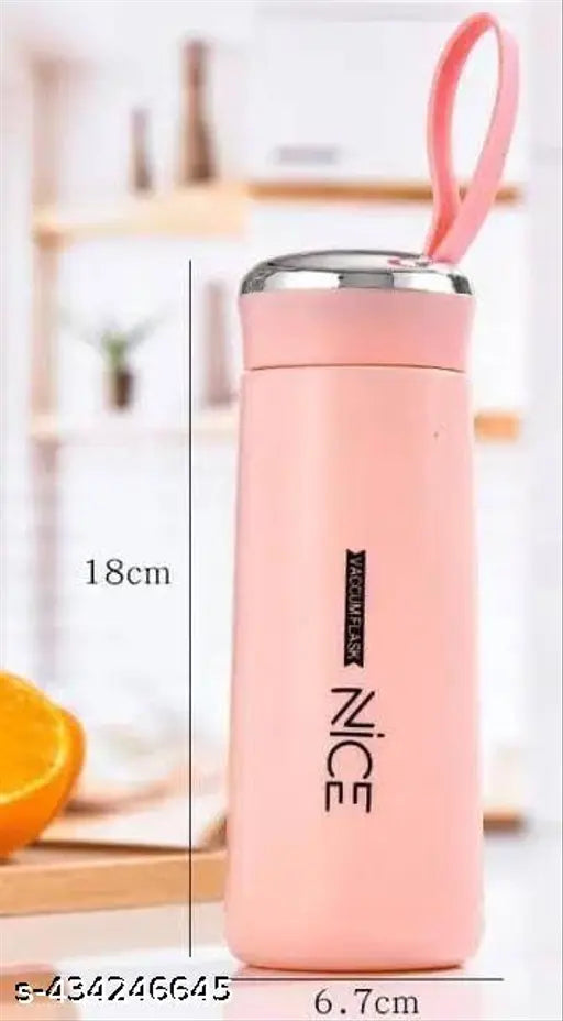 Premium Nice Print Glass Water Bottle with Food grade Plastic - 400ml | Glass Bottle | Leak Proof | BPA Free | For School or College | Easy to carry | Blue | Pack of 4