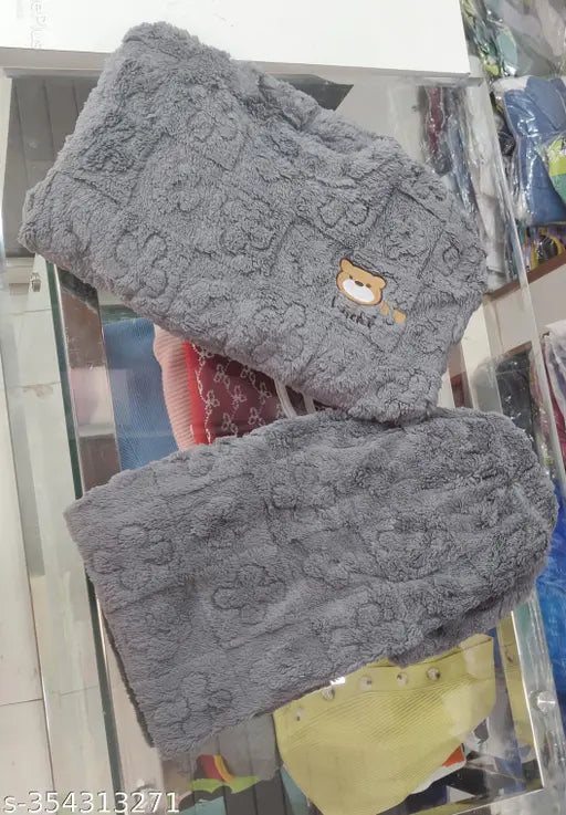 Autumn-winter velvet pajama set, thick wool fabric, long sleeves, self-design net pattern