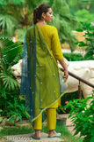 Green saree, dupatta pajama set, Indian women's fashion