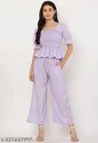 Purple crepe women's jumpsuit by RITIKA ENTERPRISES, suitable for parties, office, travel, or any occasion