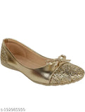 Golden synthetic leather slip-on ethnic sandals from Super Fancy Latest Collection for women's and girls