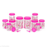 A set of Bellerrbir Kitchen Storage Containers for various pantry items. This set includes two 2000ml containers, two 1500ml containers, two 1000ml containers, and two 750ml containers. Each container has a pink lid and is part of the BELLERRBIRD brand's kitchen storage solution
