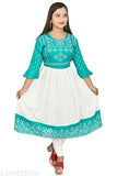 Ladies Eid outfit with blue and white embroidered pattern, long skirt style