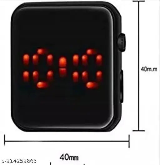 Pink digital watch with red numbers, unisex kids' watch, stylish timepiece for children's birthday gift, LED display for date and time
