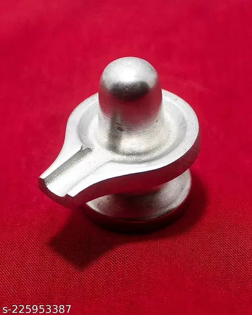 Metal Shivling, Sai Collection Parad Mercury Shivling, 3 cm x 2 cm x 3 cm Thumb Size for Worship and Temple Pooja