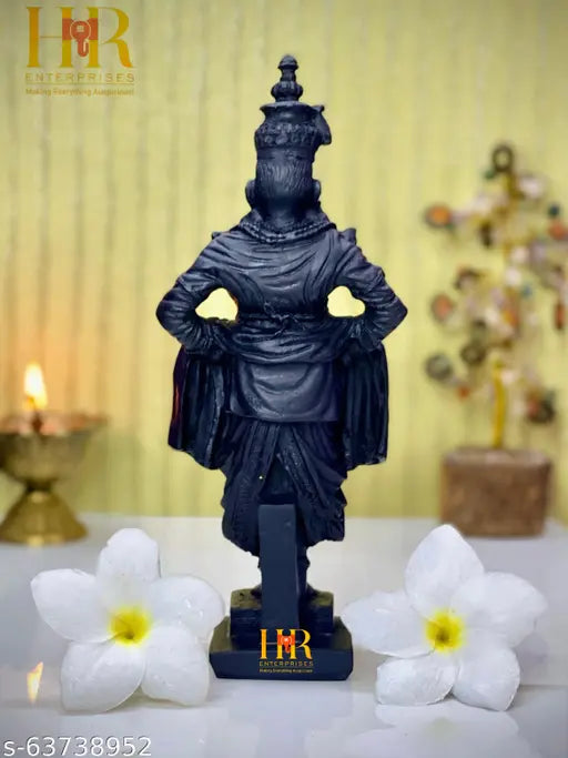 Black poly resin Vitthal Rukmini statue, premium God Idol for home decor and gifting
