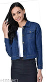Dark denim long-sleeve jacket, solid design, sizes S-XL, made in India