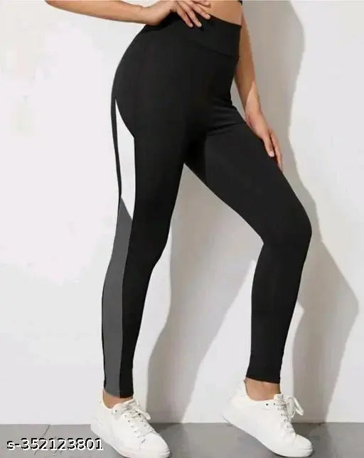 Peach solid polyester spandex activewear tights for women's workout, gym, yoga, cycling - skin-fit with one side pocket
