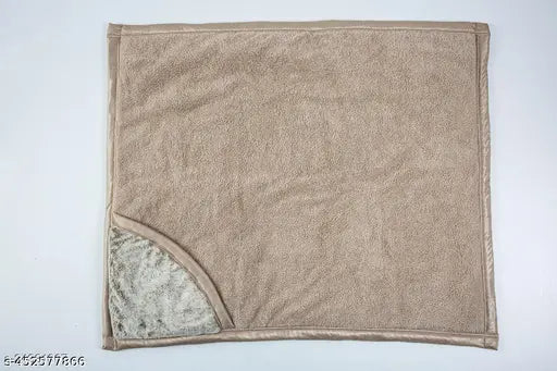 Soft, fur hooded baby blanket for newborns by Babyzone. All-season, eco-friendly, versatile as bedspread, play mat, and wrap. Measures 81x81 inches. Indian origin