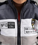 Grey and black children's jacket with Punjab Hills emblem
