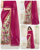 Chitrarekha attractive crepe saree, printed pattern, single Assam Silk, free size