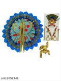 Pittal laddu toy with pushak, Ansh Trend brand, no size specified, features decorative elements and is part of a series depicting deities, possibly for religious or cultural celebrations