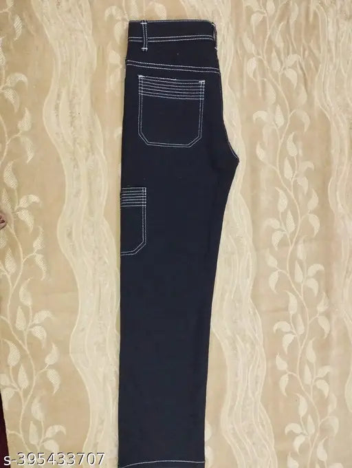 Black denim liner jeans, stylish fit for women - 28", 30", or 32" waist, dyed/washed, made in India