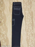 Black denim stylish liner jeans, dyed/washed for fashionable fit. 28", 30", 32" sizes available