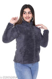 Purple wool fur hooded sweatshirt with zipper, women's jacket-style sweatshirt from India