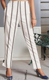 Cotton kurti pant with three-quarter sleeves, printed net pattern on palazzo bottoms. Single size, Indian handcrafted ethnic wear for women