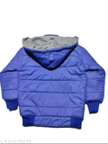 Royal blue padded jacket with a hood