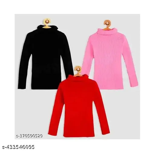Multicolor wool full sleeve sweater pack for kids: soft, stylish, and warm in self-design patterns, suitable for boys & girls from 0-7 years