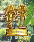 Golden Lakshmi and Narayan idols, 10cm tall, Hindu deity figurines