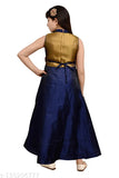Silk blend sleeveless embroidered net party dress for cute girls, 3-4 years size, India origin