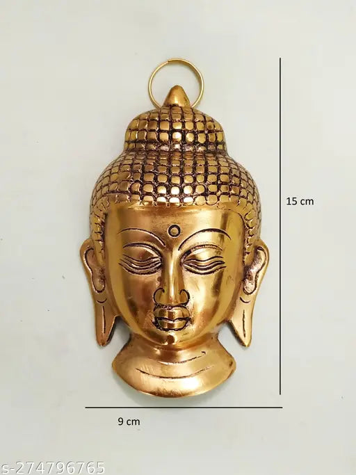 Metal Buddha hanging decorative showpiece for home office, Indian temple gift item