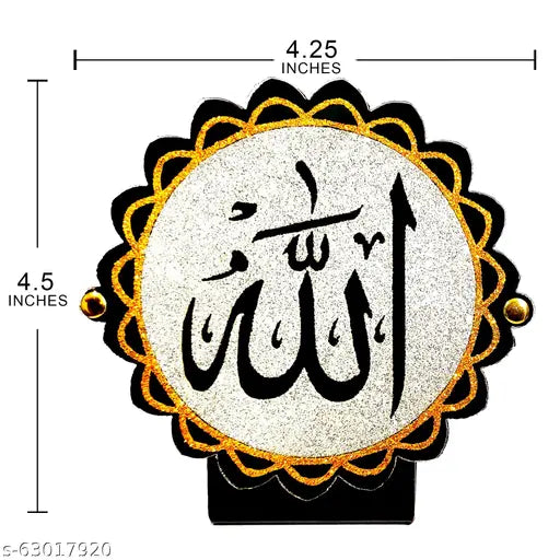 Sparkling Allah Muslim acrylic dashboard idol, premium car decor for positive vibes, made in India