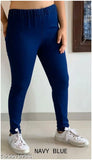 stylish stretchable elastic belt navy blue denim jegging