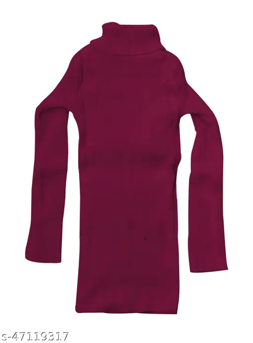 Woolen warm full sleeves high neck skivvy sweater for winter (pack of 2), perfect for girls aged 1-15 years