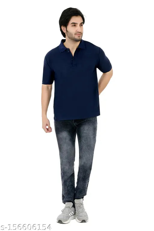 Matty fabric polycotton men's polo collar t-shirt pack of 3 - Solid style essentials for everyday wear, India origin